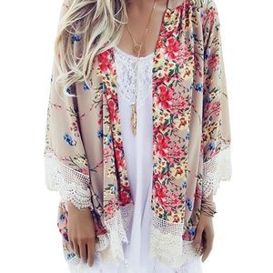 Relipop Floral & Crochet Kimono